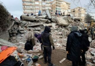 Aftermath of the earthquake in Diyarbakır, Turkey.